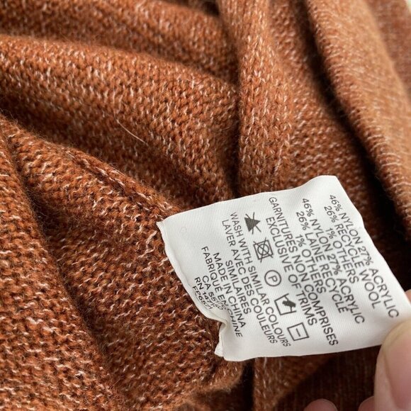 Frank and Oak Women’s Large Ribbed Stretch Rust Orange Wrap Skirt - Picture 9 of 11